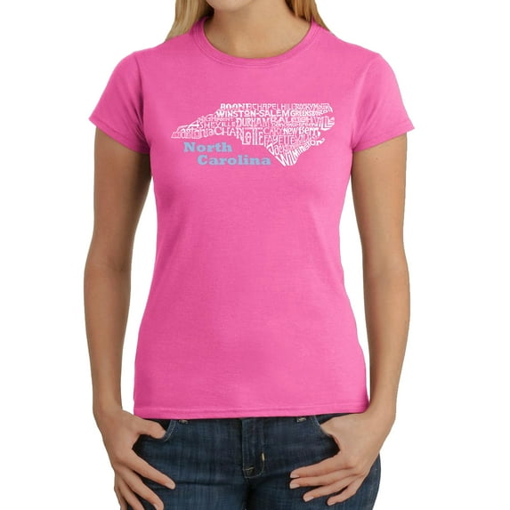 LA Pop Art Women's Word Art T-Shirt - North Carolina