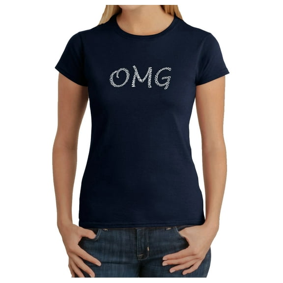 LA Pop Art Women's Word Art T-Shirt - OMG