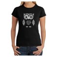 thumbnail image 1 of LA Pop Art Women's Word Art T-Shirt - Owl, 1 of 2