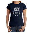 thumbnail image 1 of LA Pop Art Women's Word Art T-Shirt - Owl, 1 of 2