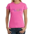 thumbnail image 1 of LA Pop Art Women's Word Art T-Shirt - PLUR, 1 of 2