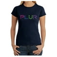 thumbnail image 1 of LA Pop Art Women's Word Art T-Shirt - PLUR, 1 of 2