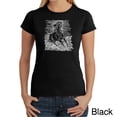 thumbnail image 1 of LA Pop Art Women's Word Art T-Shirt - POPULAR HORSE BREEDS, 1 of 2