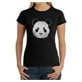 thumbnail image 1 of LA Pop Art Women's Word Art T-Shirt - Panda, 1 of 2
