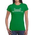thumbnail image 1 of LA Pop Art Women's Word Art T-Shirt - Peeking Cat, 1 of 2