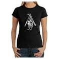thumbnail image 1 of LA Pop Art Women's Word Art T-Shirt - Penguin, 1 of 2