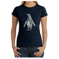 thumbnail image 1 of LA Pop Art Women's Word Art T-Shirt - Penguin, 1 of 2