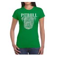 thumbnail image 1 of LA Pop Art Women's Word Art T-Shirt - Pitbull Face, 1 of 2