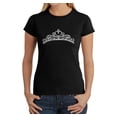 thumbnail image 1 of LA Pop Art Women's Word Art T-Shirt - Princess Tiara, 1 of 2