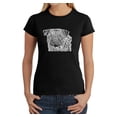 thumbnail image 1 of LA Pop Art Women's Word Art T-Shirt - Pug Face, 1 of 2