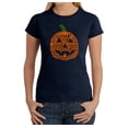 thumbnail image 1 of LA Pop Art Women's Word Art T-Shirt - Pumpkin, 1 of 1