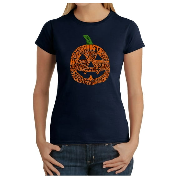 LA Pop Art Women's Word Art T-Shirt - Pumpkin