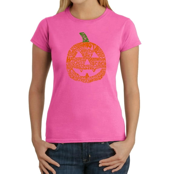 LA Pop Art Women's Word Art T-Shirt - Pumpkin