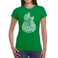 thumbnail image 1 of LA Pop Art Women's Word Art T-Shirt - Rock Guitar Head, 1 of 2