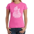 thumbnail image 1 of LA Pop Art Women's Word Art T-Shirt - Rock Guitar Head, 1 of 2