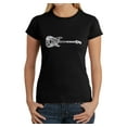 thumbnail image 1 of LA Pop Art Women's Word Art T-Shirt - Rock Guitar, 1 of 2
