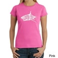 thumbnail image 1 of LA Pop Art Women's Word Art T-Shirt - SPECIES OF SHARK, 1 of 2