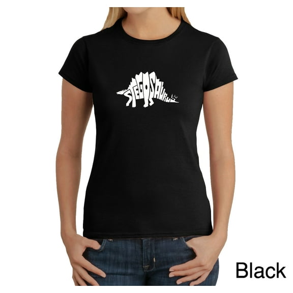 LA Pop Art Women's Word Art T-Shirt - STEGOSAURUS