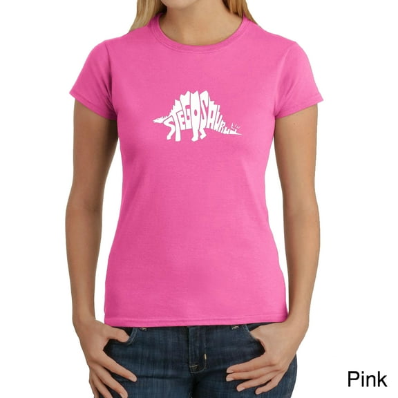 LA Pop Art Women's Word Art T-Shirt - STEGOSAURUS
