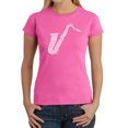 thumbnail image 1 of LA Pop Art Women's Word Art T-Shirt - Sax, 1 of 2