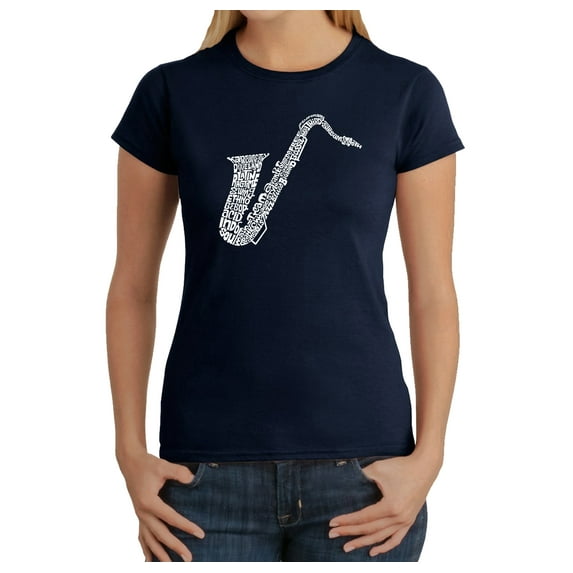 LA Pop Art Women's Word Art T-Shirt - Sax