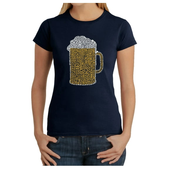 LA Pop Art Women's Word Art T-Shirt - Slang Terms for Being Wasted