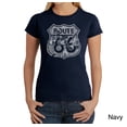 thumbnail image 1 of LA Pop Art Women's Word Art T-Shirt - Stops Along Route 66, 1 of 2