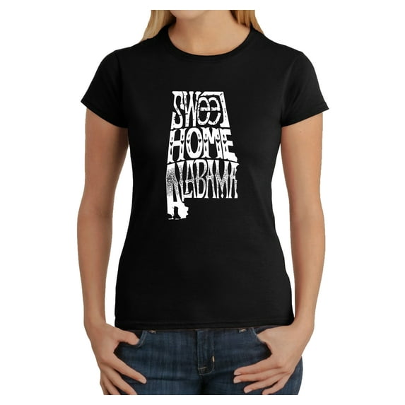 LA Pop Art Women's Word Art T-Shirt - Sweet Home Alabama