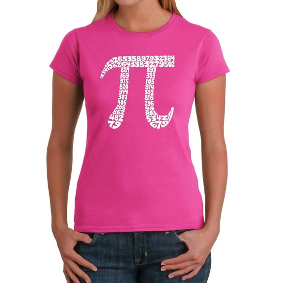LA Pop Art Women's Word Art T-Shirt - THE FIRST 100 DIGITS OF PI