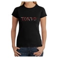 thumbnail image 1 of LA Pop Art Women's Word Art T-Shirt - THE NEIGHBORHOODS OF TOKYO, 1 of 2