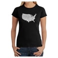 thumbnail image 1 of LA Pop Art Women's Word Art T-Shirt - THE STAR SPANGLED BANNER, 1 of 2