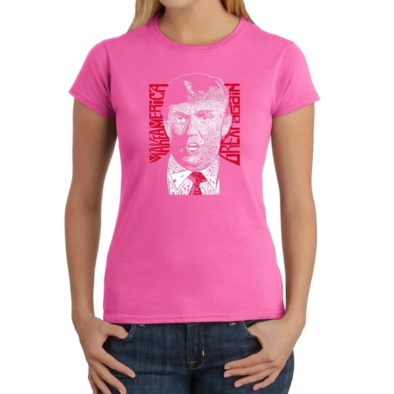 LA Pop Art Women's Word Art T-Shirt - TRUMP - Make America Great Again