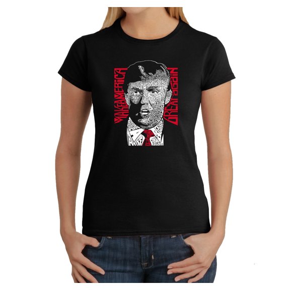 LA Pop Art Women's Word Art T-Shirt - TRUMP - Make America Great Again
