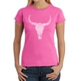 thumbnail image 1 of LA Pop Art Women's Word Art T-Shirt - Texas Skull, 1 of 2