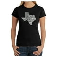 thumbnail image 1 of LA Pop Art Women's Word Art T-Shirt - The Great State of Texas, 1 of 2