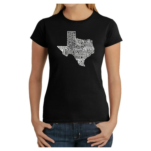 LA Pop Art Women's Word Art T-Shirt - The Great State of Texas