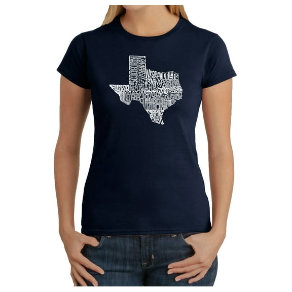 LA Pop Art Women's Word Art T-Shirt - The Great State of Texas