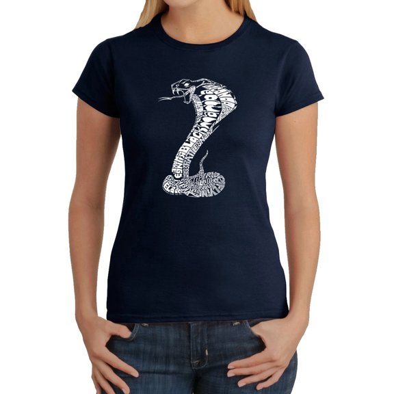 LA Pop Art Women's Word Art T-Shirt - Tyles of Snakes