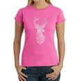 thumbnail image 1 of LA Pop Art Women's Word Art T-Shirt - Types of Deer, 1 of 2