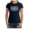 thumbnail image 1 of LA Pop Art Women's Word Art T-Shirt - UNION JACK, 1 of 2