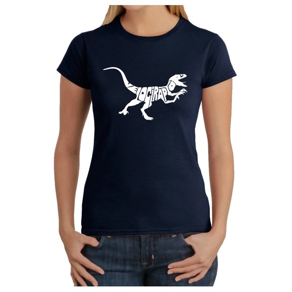 LA Pop Art Women's Word Art T-Shirt - Velociraptor