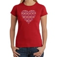 thumbnail image 1 of LA Pop Art Women's Word Art T-Shirt - XOXO Heart, 1 of 2