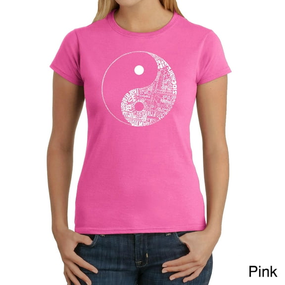LA Pop Art Women's Word Art T-Shirt - YIN YANG