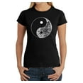 thumbnail image 1 of LA Pop Art Women's Word Art T-Shirt - YIN YANG, 1 of 2