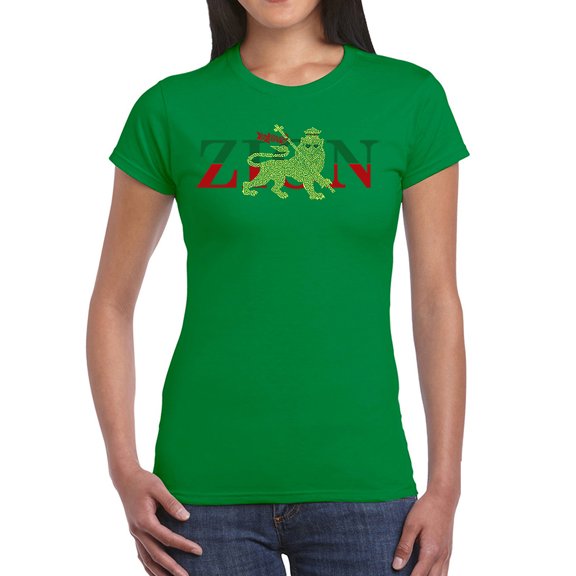 LA Pop Art Women's Word Art T-Shirt - Zion - One Love