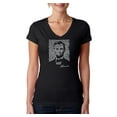 thumbnail image 1 of LA Pop Art Women's Word Art V-Neck T-Shirt - ABRAHAM LINCOLN - GETTYSBURG ADDRESS, 1 of 2