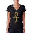 thumbnail image 1 of LA Pop Art Women's Word Art V-Neck T-Shirt - ANKH, 1 of 2
