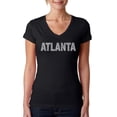 thumbnail image 1 of LA Pop Art Women's Word Art V-Neck T-Shirt - ATLANTA NEIGHBORHOODS, 1 of 2
