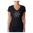 thumbnail image 1 of LA Pop Art Women's Word Art V-Neck T-Shirt - ATOM, 1 of 2