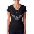 thumbnail image 1 of LA Pop Art Women's Word Art V-Neck T-Shirt - Amazing Grace, 1 of 2